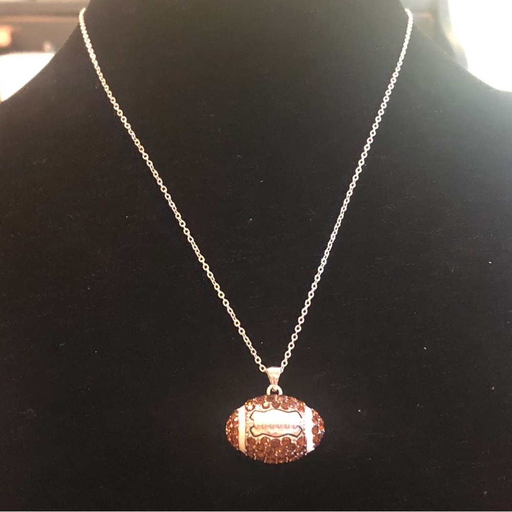3/$20 Rhinestone Football Necklace - Picture 2 of 7